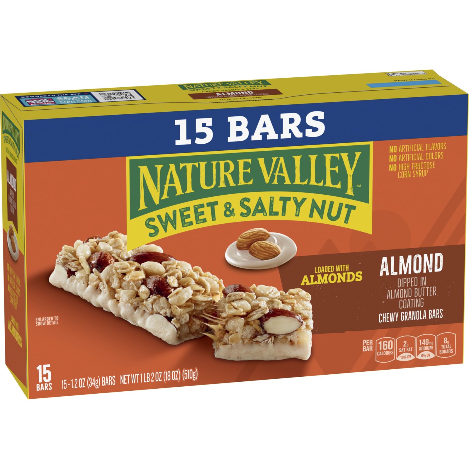 Nature Valley Sweet and Salty Nut Granola Bars, Dark 15 Count (Pack of 1)