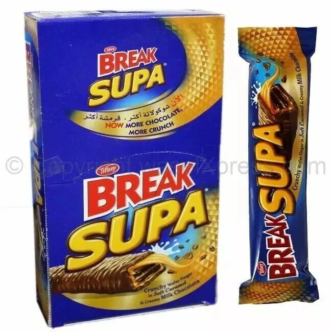 Break Supa chocolate HALAL Fingers in Soft Caramel and Milk Chocolate 24 fingers