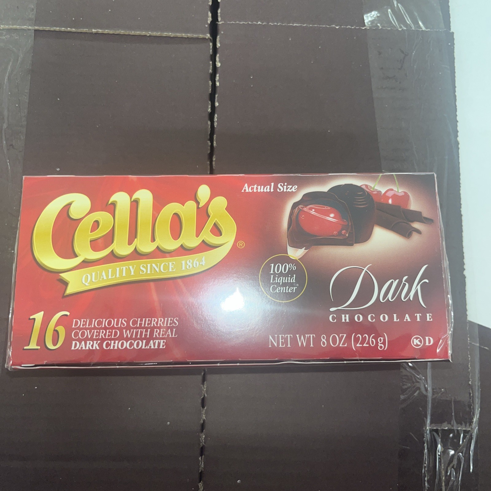 Cellas Dark Chocolate Covered Cherries 16 Count (Pack of 1)