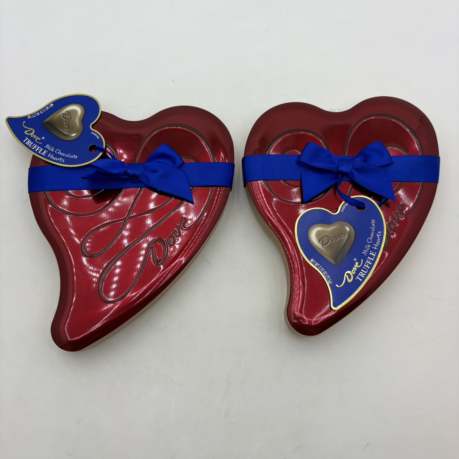 DOVE Milk Chocolate Truffle Hearts Valentine’s Day Candy 2.72 oz (2 Metal Tins)