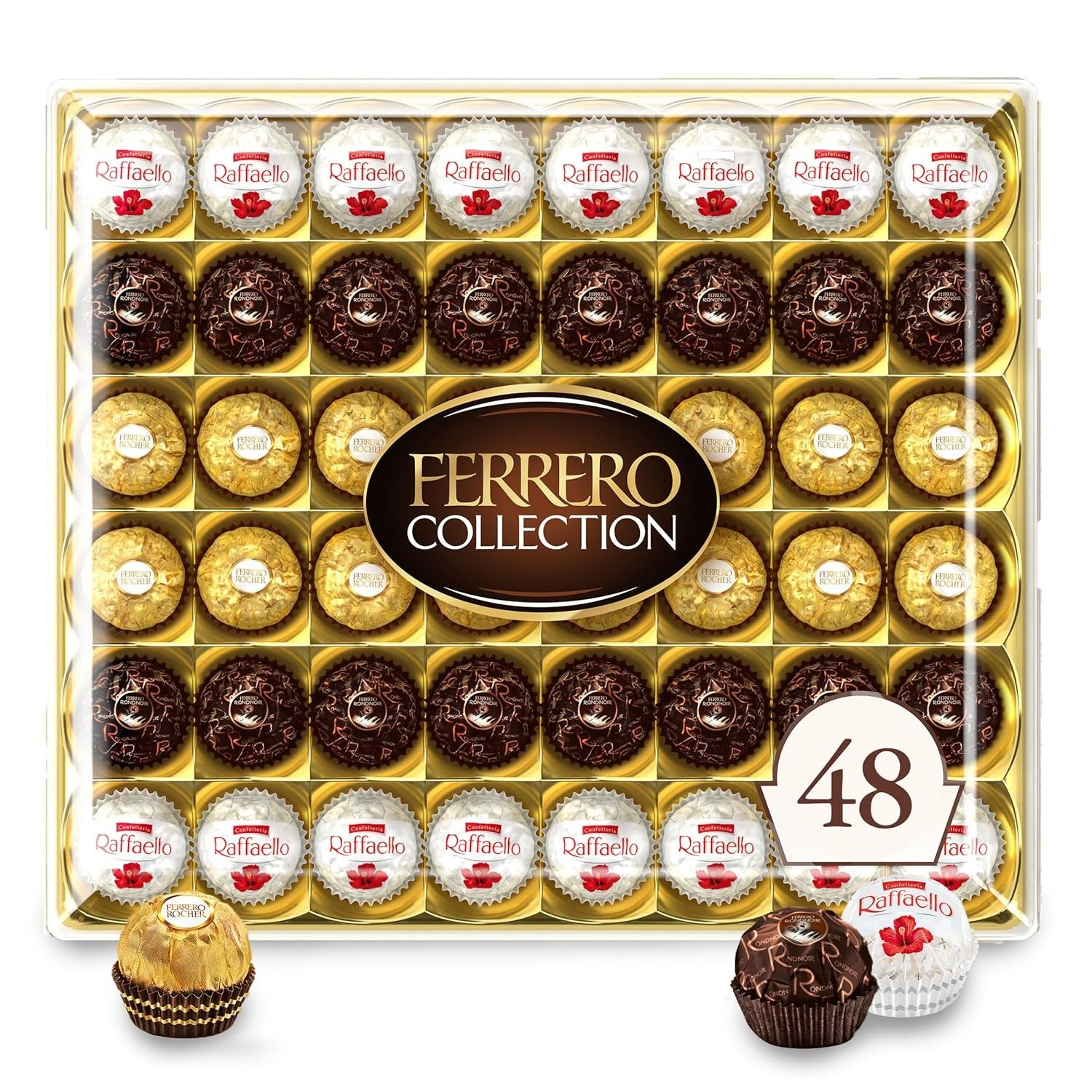 Luxury Chocolate Collection Box 48 Count Hazelnut Dark Coconut Gourmet Treats