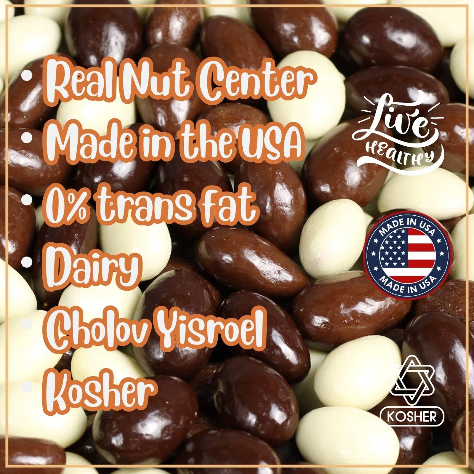 Gourmet Chocolate Covered Almonds Medley by Its Delish, 3 Lbs w/ Jumbo Container