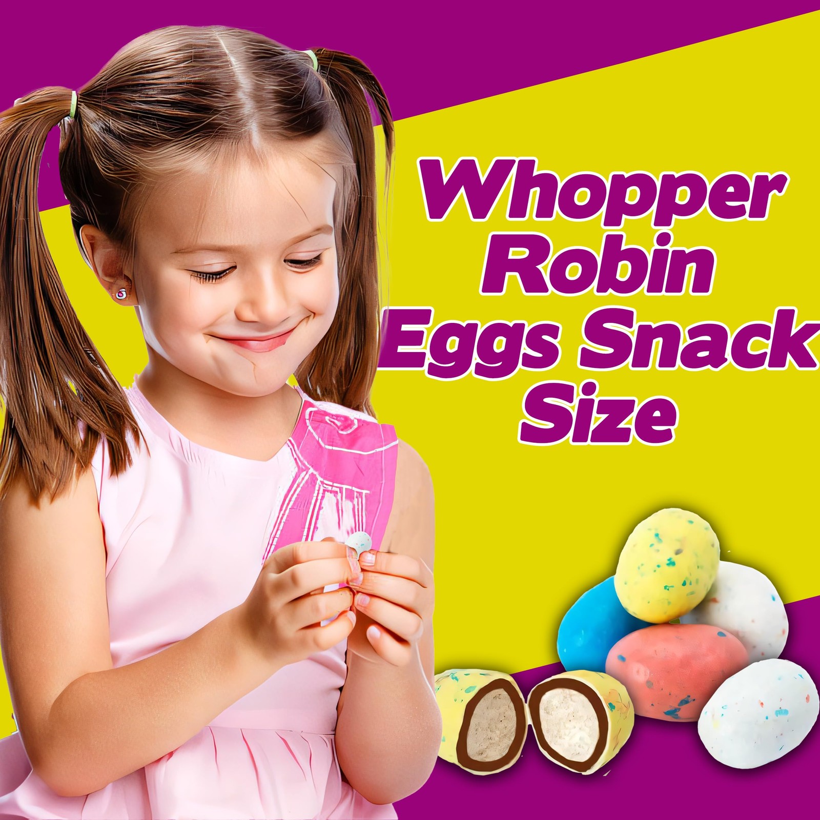 Woppers Robin Eggs Candy, Bulk 64 Count Snack Size Individually Wrapped Mini