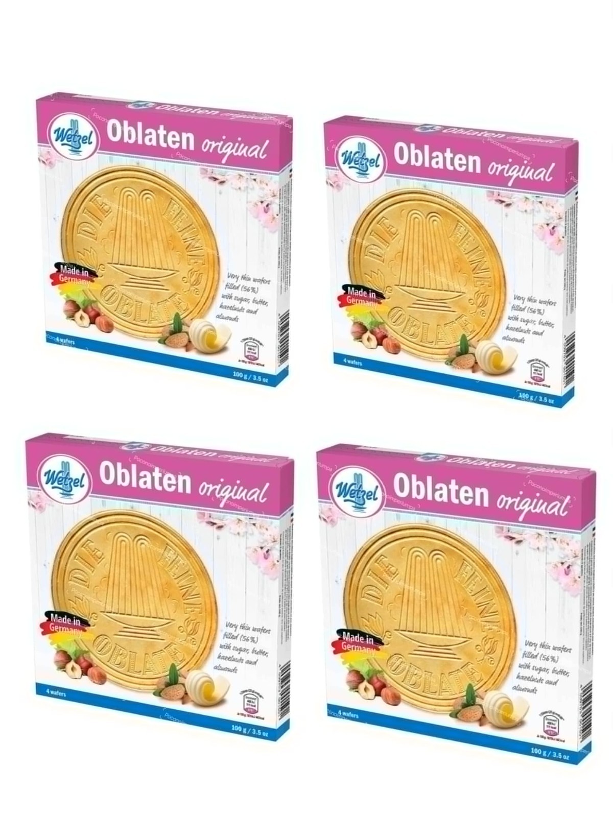 VALUE❤️4Box For $40❤️Wetzel Original Oblaten with Sugar Hazelnut Almond Filling