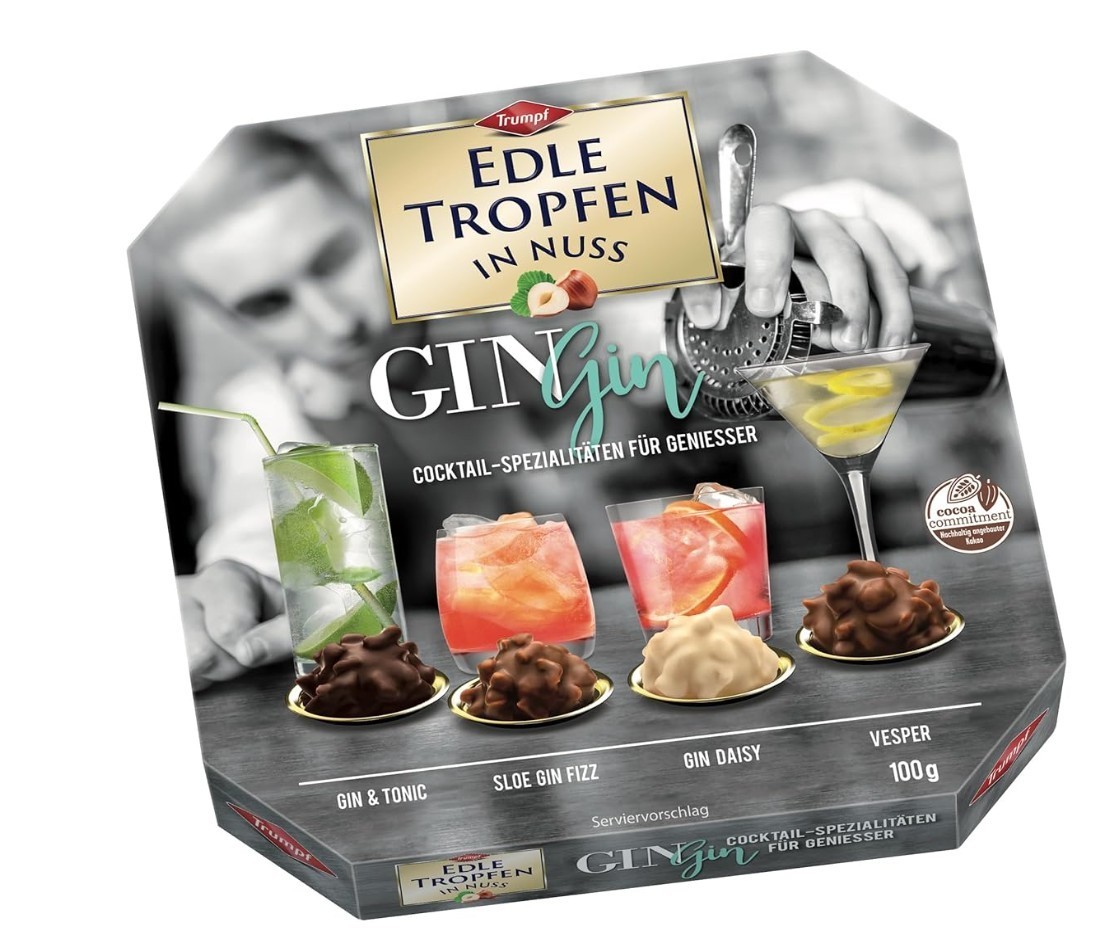 4x TrumpfEdle Tropfen Chocolate Pralines Gin 100 g – Ship from Germany!