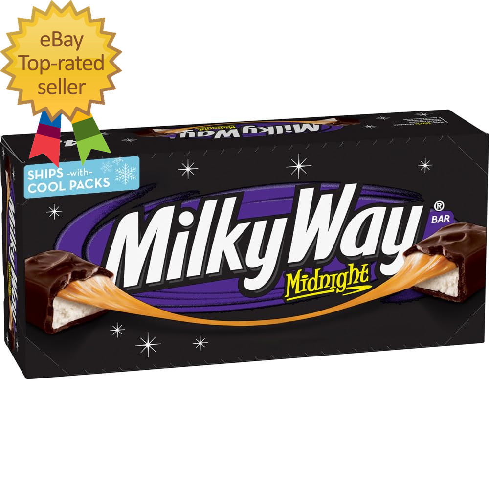 Dark Chocolate Candy Bars Midnight Dark Full Size 1.76 Oz Pack of 24 Choco