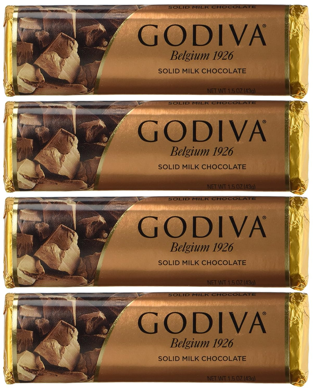 Godiva Chocolatier Solid Chocolate, 1.5 Ounce (Pack of 4) – Packaging May Vary