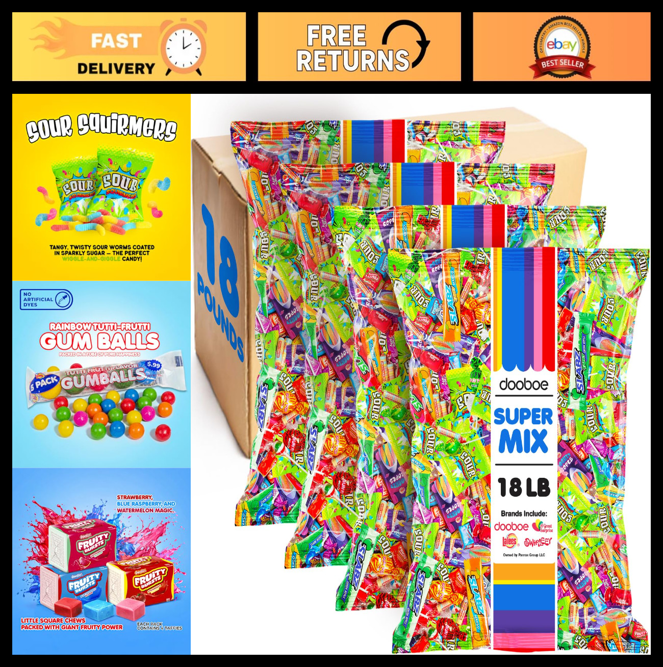 Bulk Candy Assortment – 18 lbs Variety Pack for Parties, Schools & Holidays