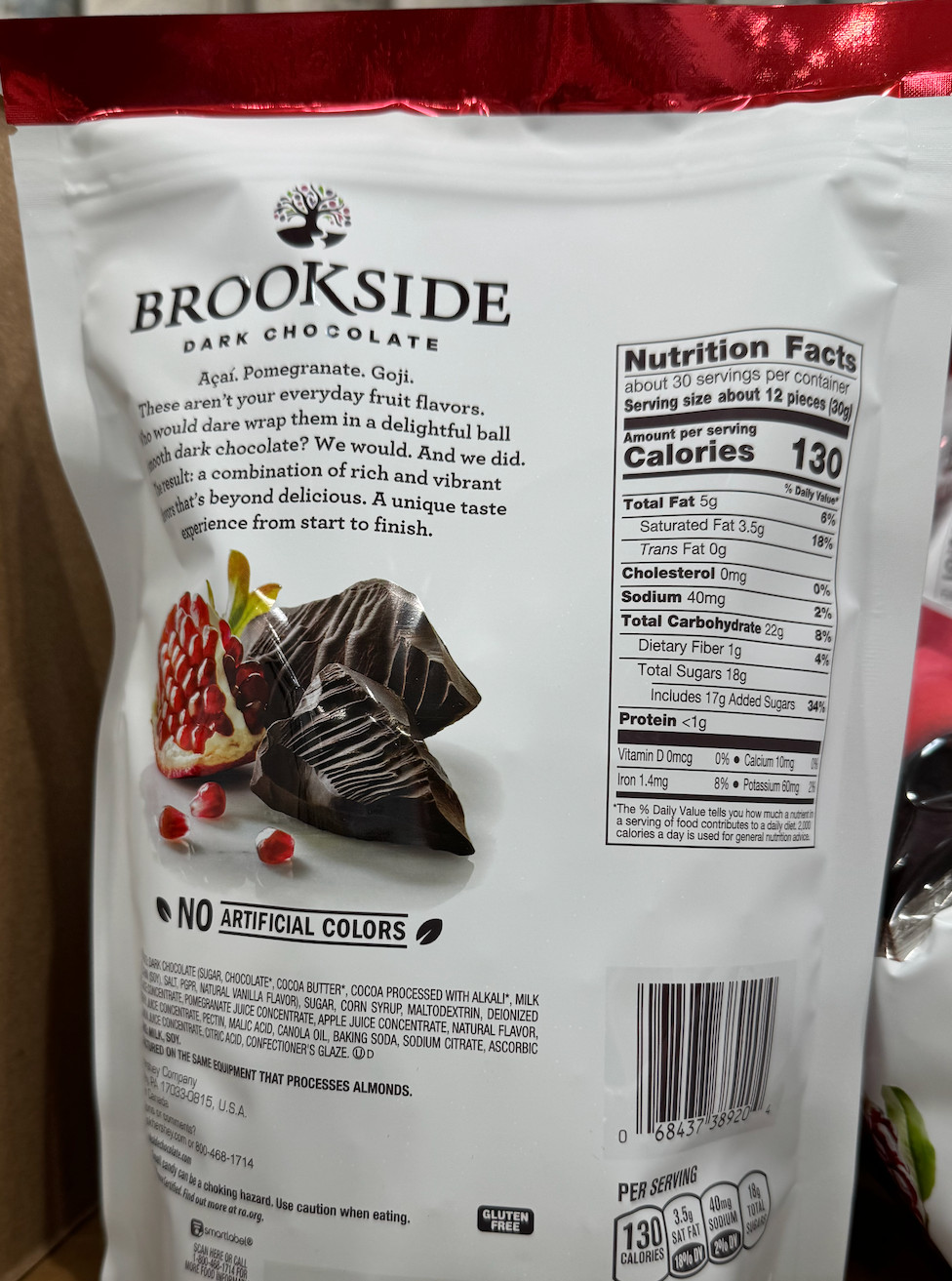2 Pack BROOKSIDE Dark Chocolate and Pomegranate Flavored Chocolate, 32 oz Each