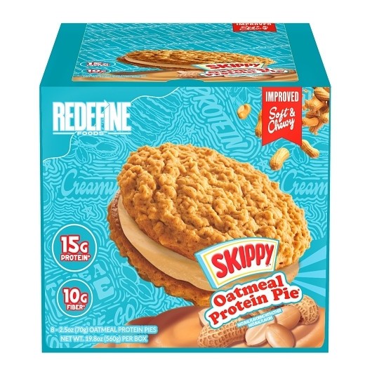 Redefine Foods Peanut Butter Oatmeal Protein Pie Case Display, 2.47 Ounce, 8