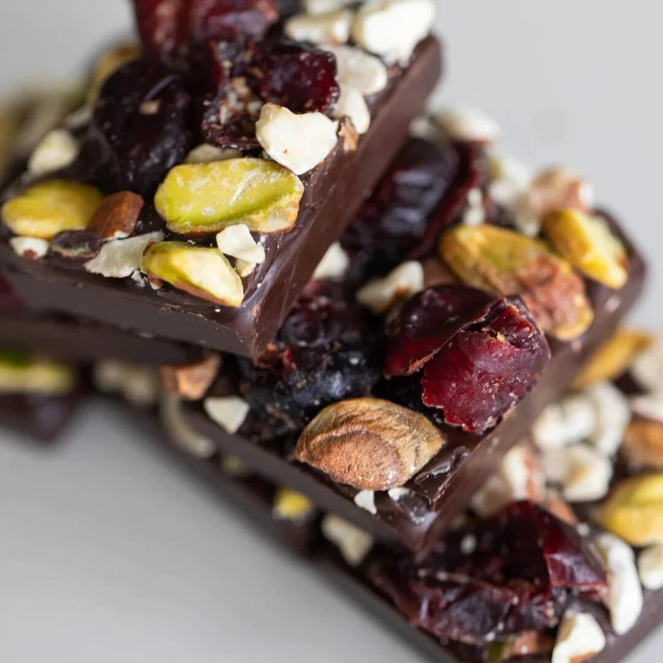JOJOs Dark Chocolate Bites Pistachios Almonds Cranberries 5g Protein 10 oz 283 g