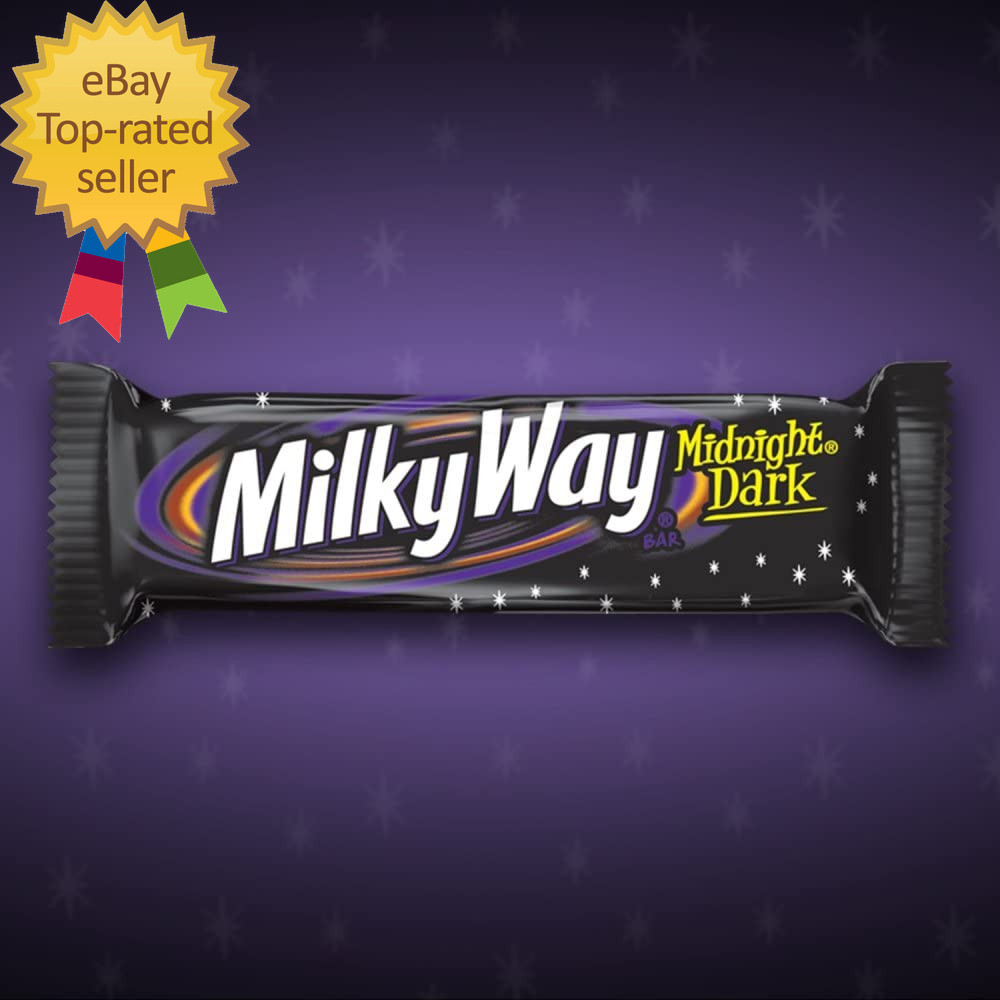 Dark Chocolate Candy Bars Midnight Dark Full Size 1.76 Oz Pack of 24 Choco