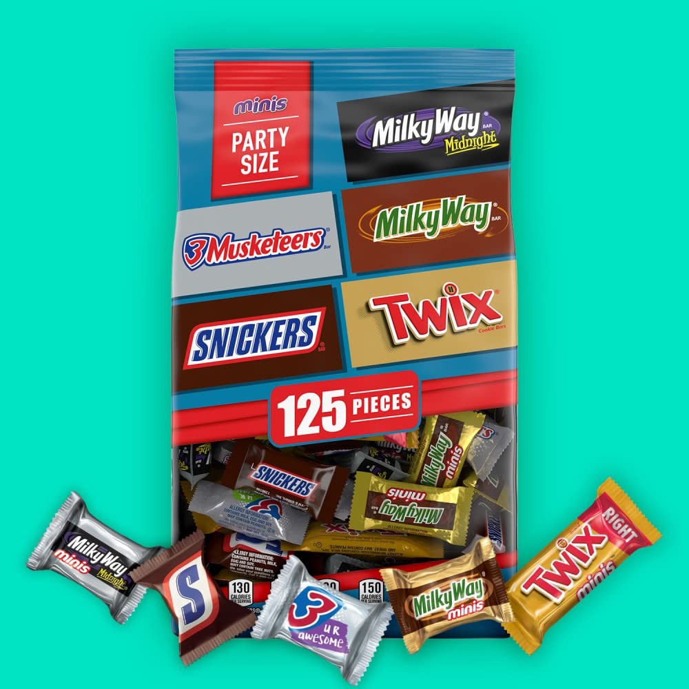 Mars Snickers Twix 3 Musketeers Milky Way Milky Way Midnight Minis Back To