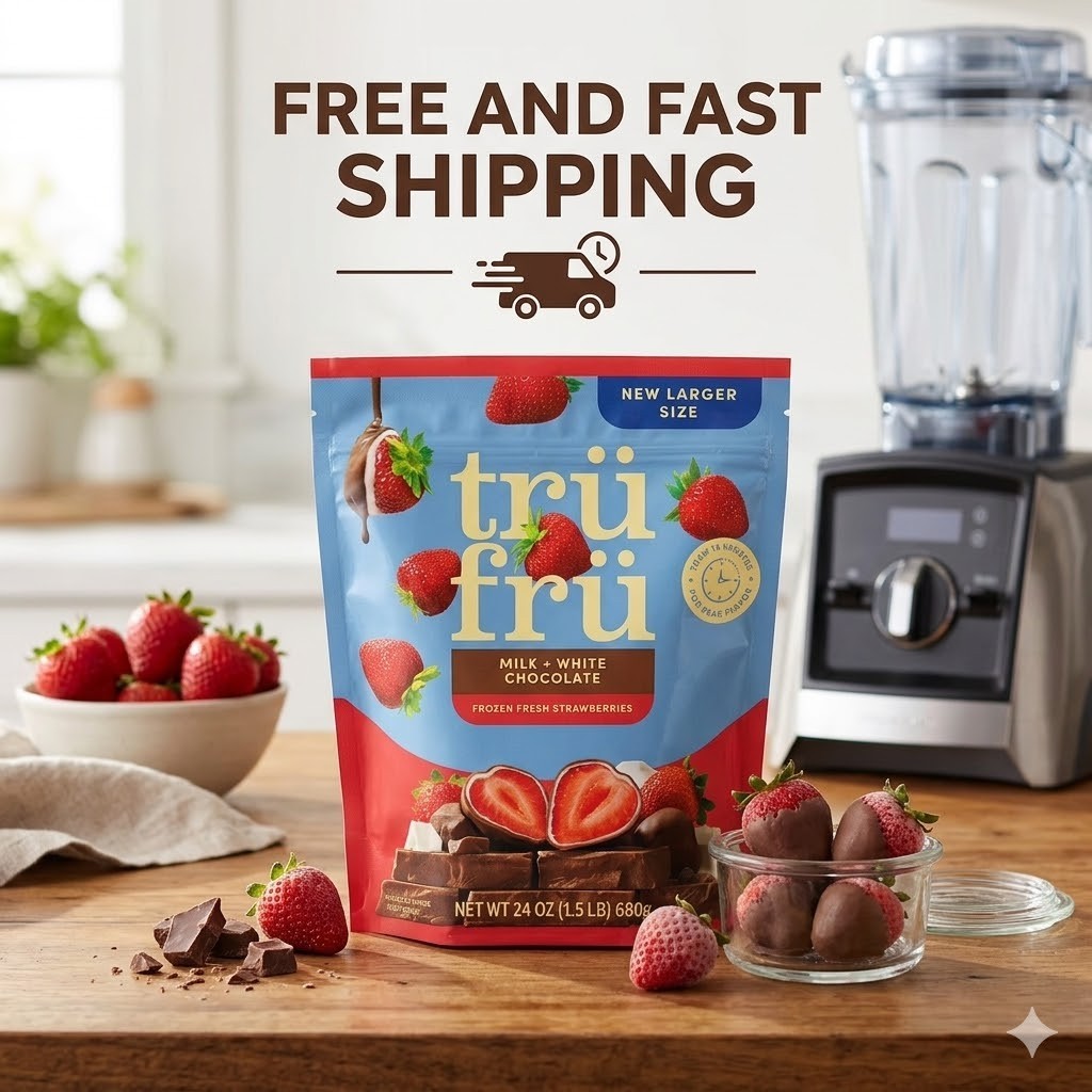 Tru Fru Strawberries in White & Milk Chocolate, Frozen, 24 oz.