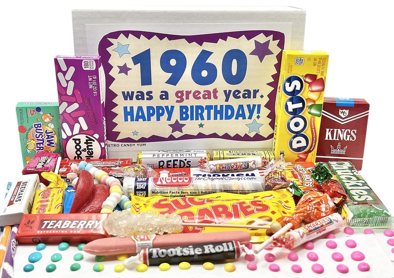 1960 66th Birthday Gift Box Nostalgic Candy Mix from Childhood for 66 Old Ma…