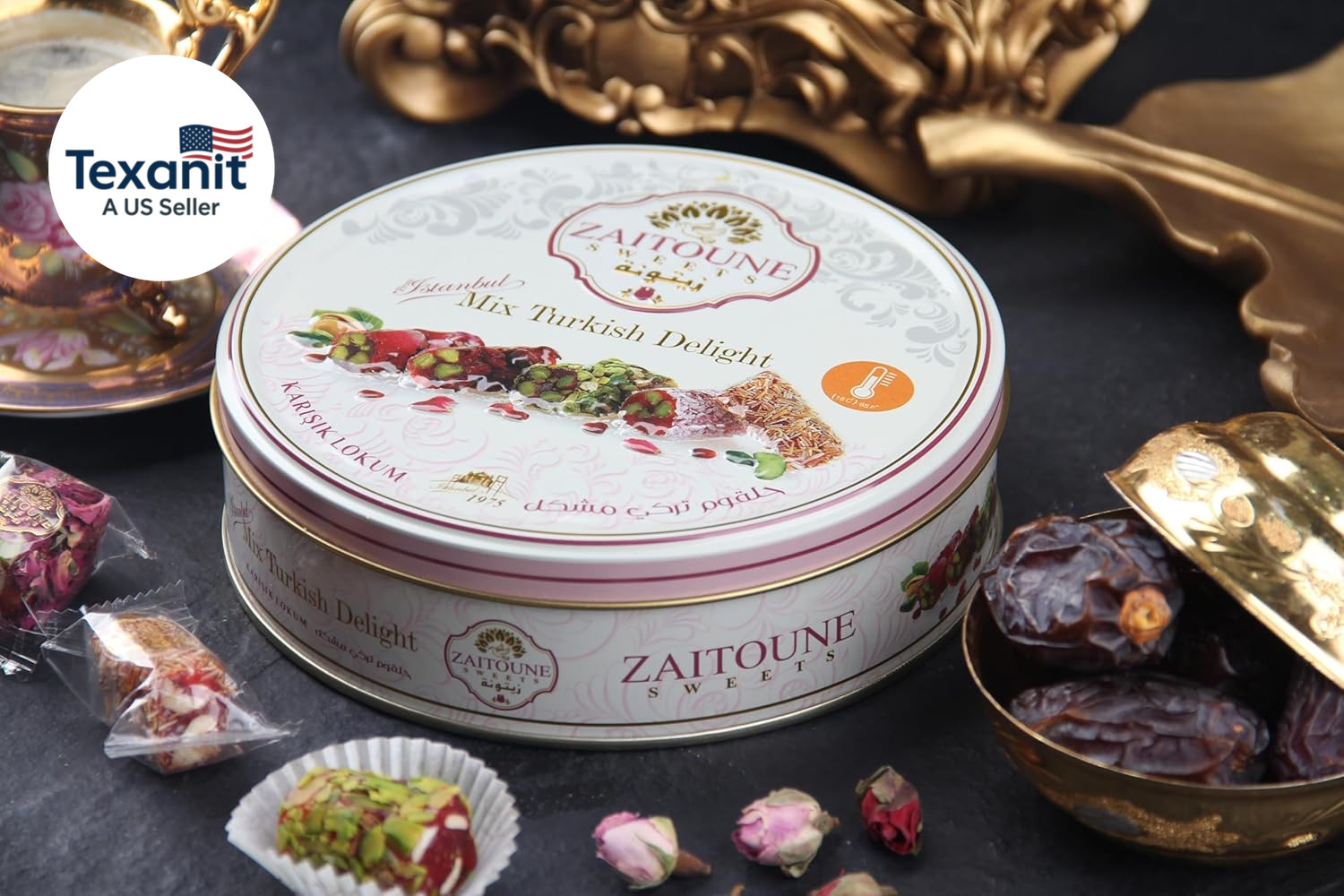 Turkish Delight Mix – 9 Oz | Luxury Coatings of Pomegranate, Pistachio, Coconut,