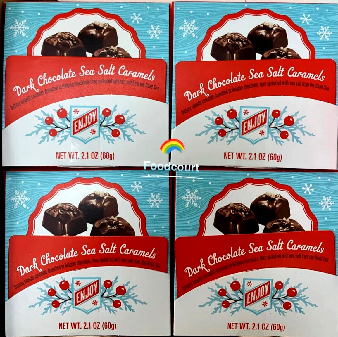 4 Packs Trader Joe’s Dark Chocolate Sea Salt Caramels 4 ct 2.04 oz Each Pack