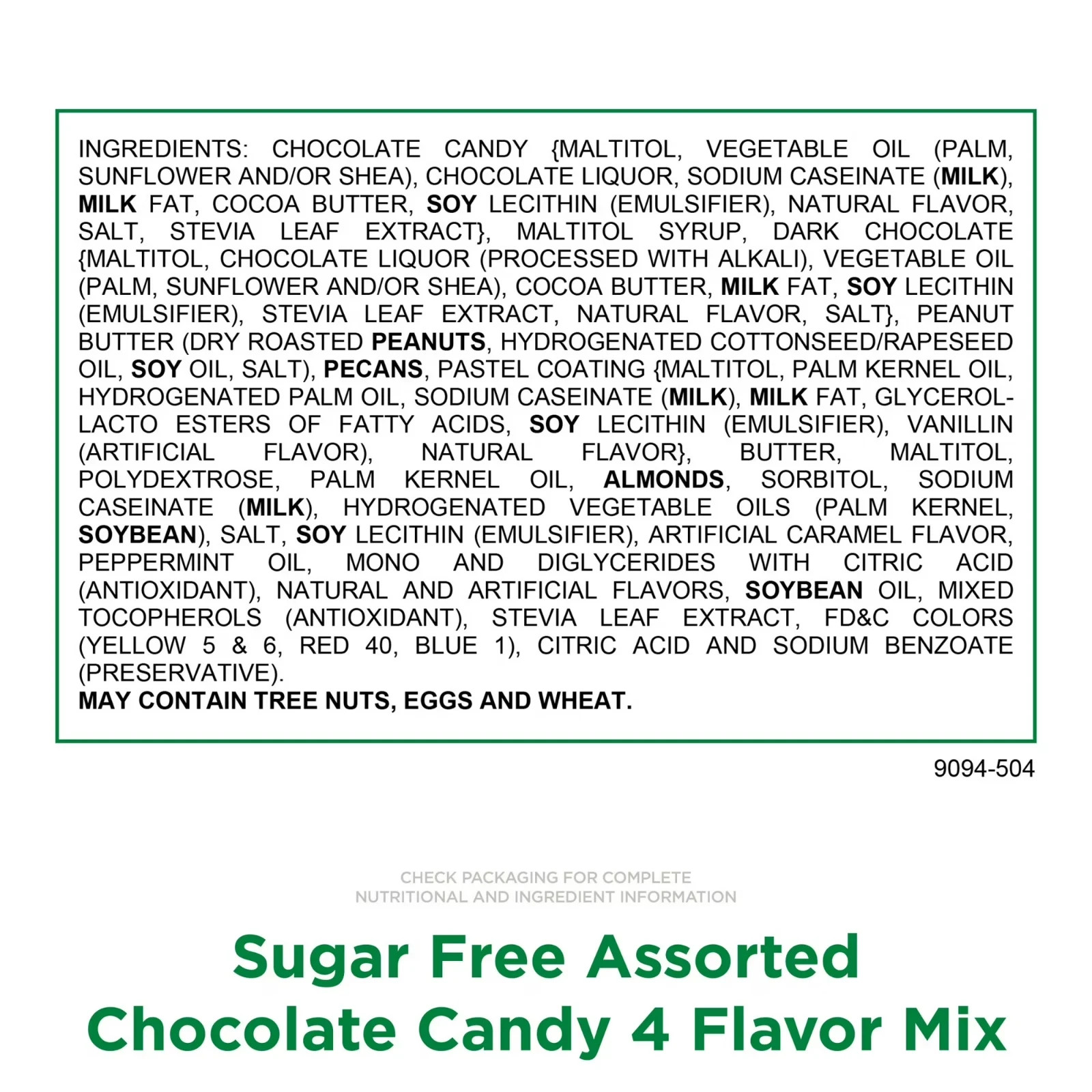 Russell Stover Sugar-Free, 4 Flavor Mix, Bulk Chocolate Candy Bars (1 Pound)