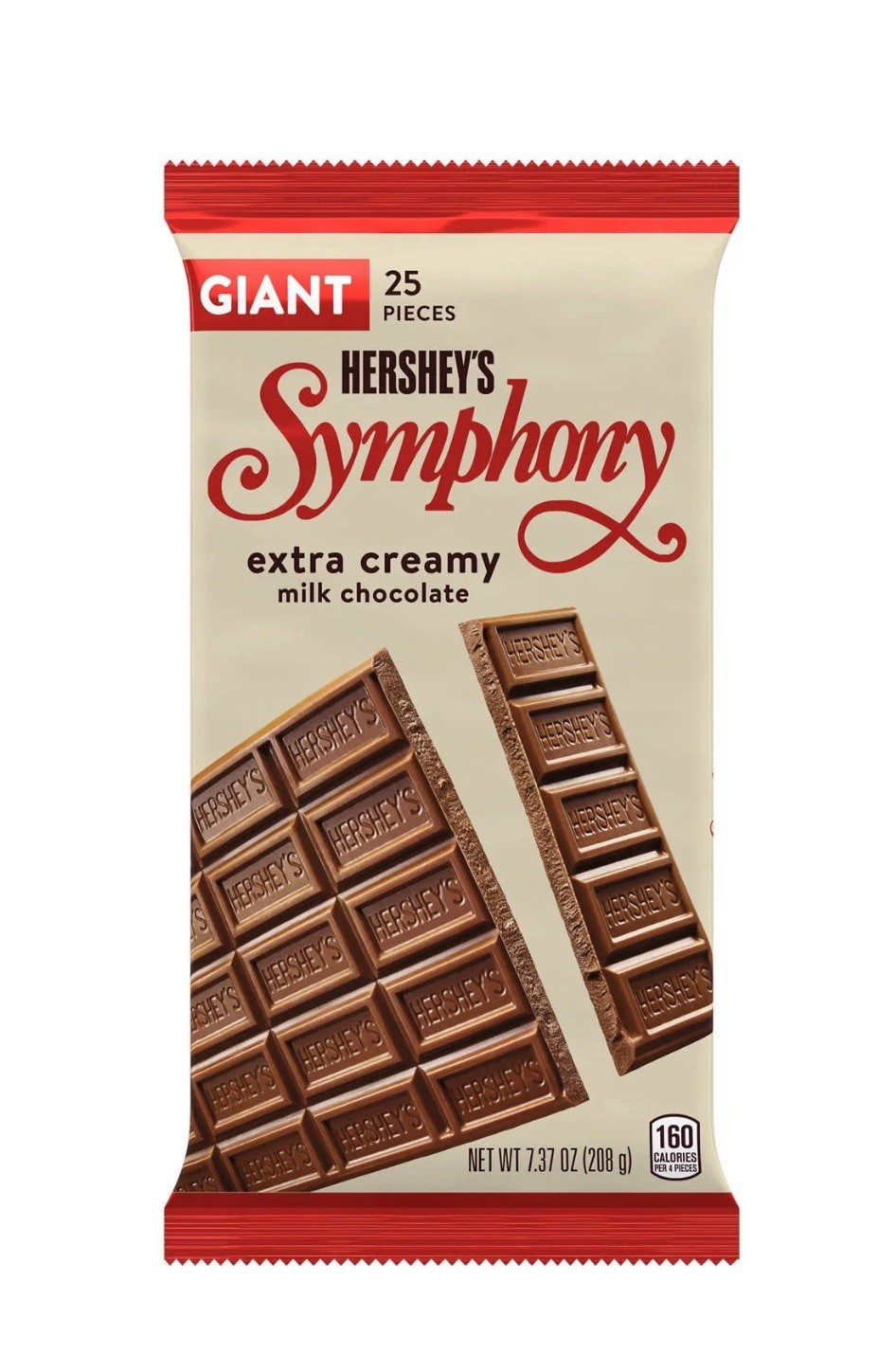 🔵 New Giant Hersheys Symphony Creamy Milk Chocolate Almonds Toffee Bar 7.37oz