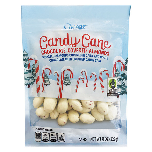 Choceur Candy Cane Chocolate Covered Almonds 8 oz