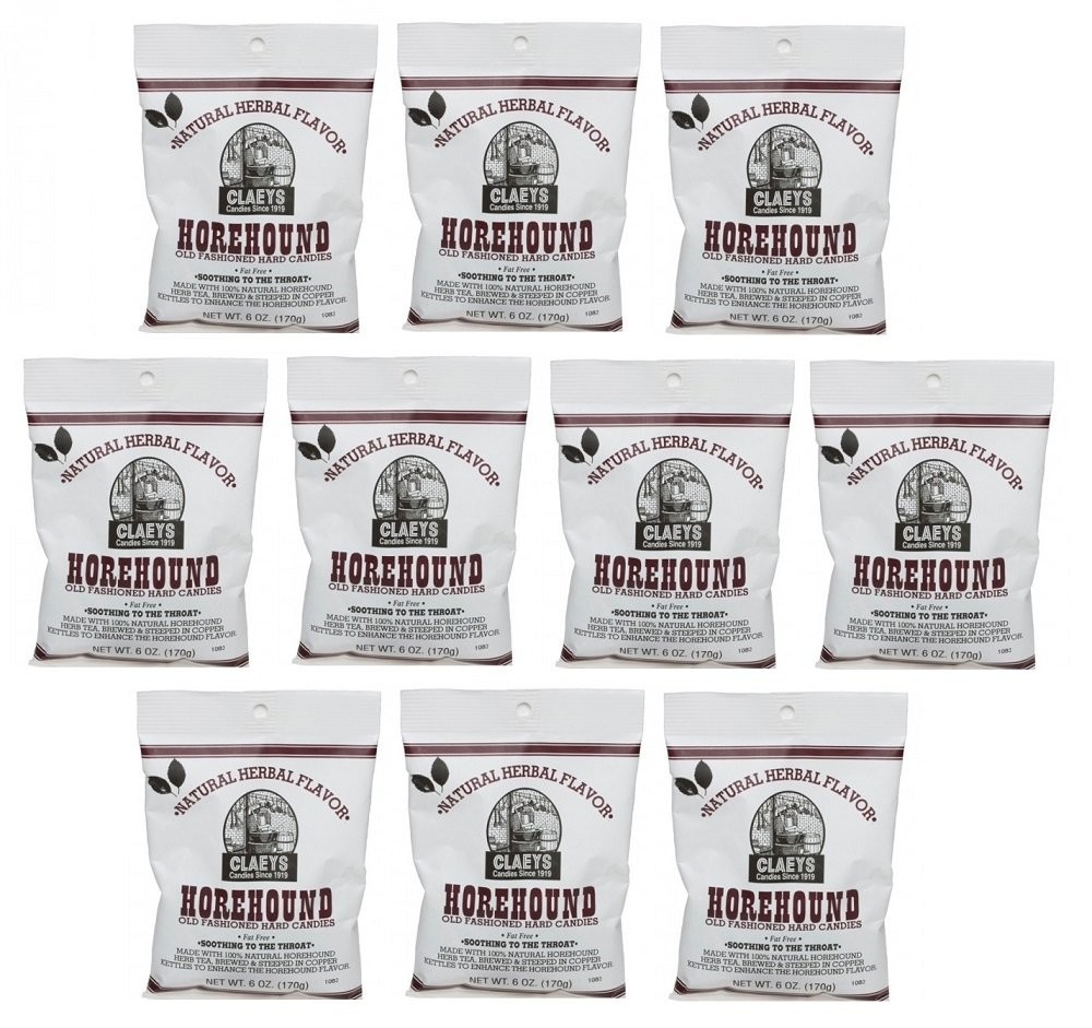 Claey’s Horehound Old Fashioned Hard Candies 10 Bags of 6 Oz