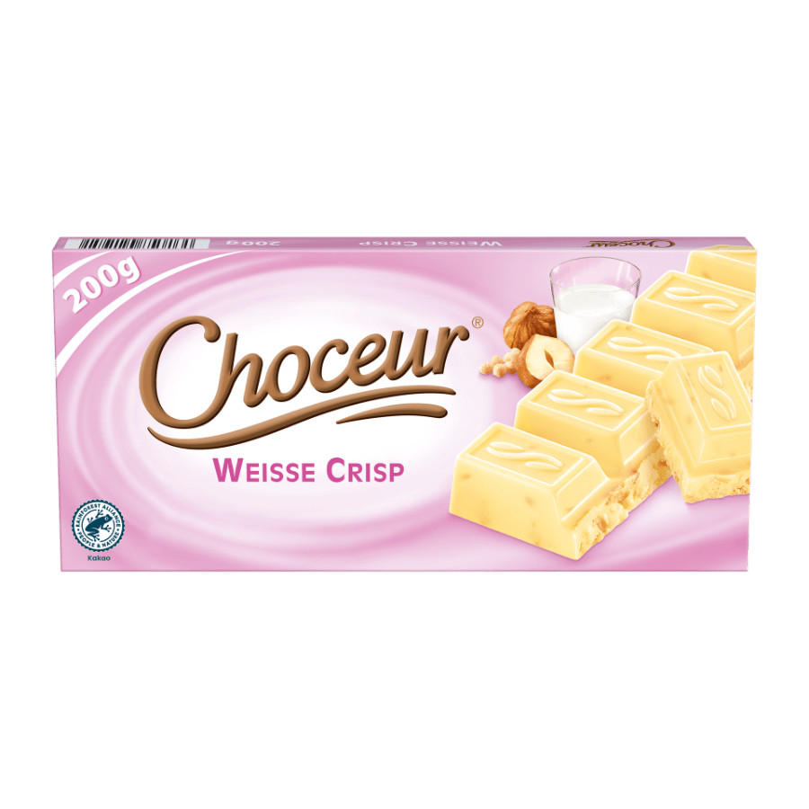 2 x 200g german Brand CHOCEUR white Crisp chocolate NEW from Germany