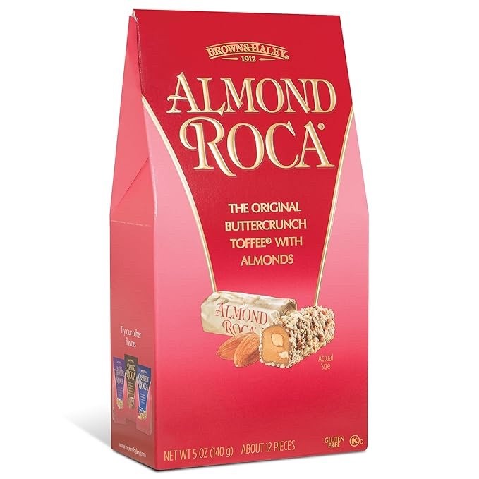 Almond Roca Box – 5oz Individually Wrapped Buttercrunch Toffee w / Almonds