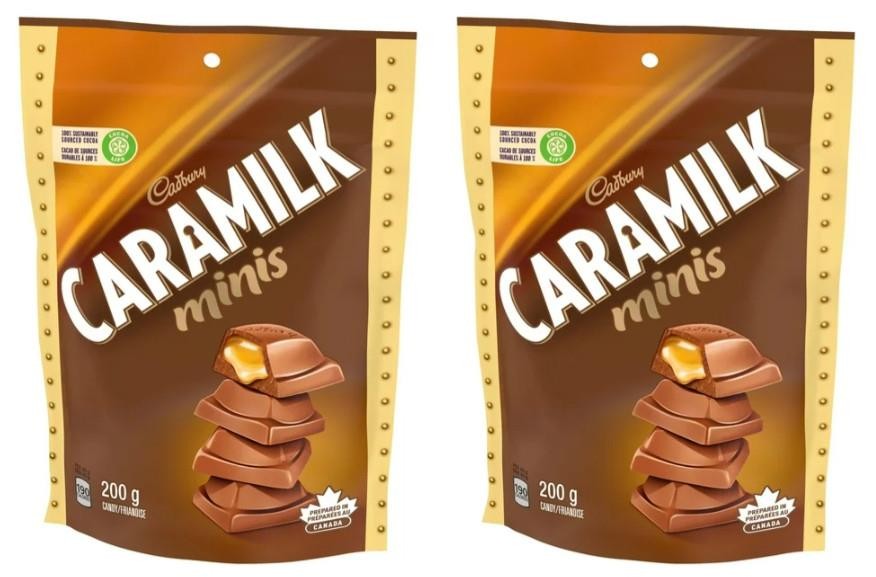 Cadbury Caramilk Caramel Chocolate Candy Mini Bars, 200g (2 Pack)