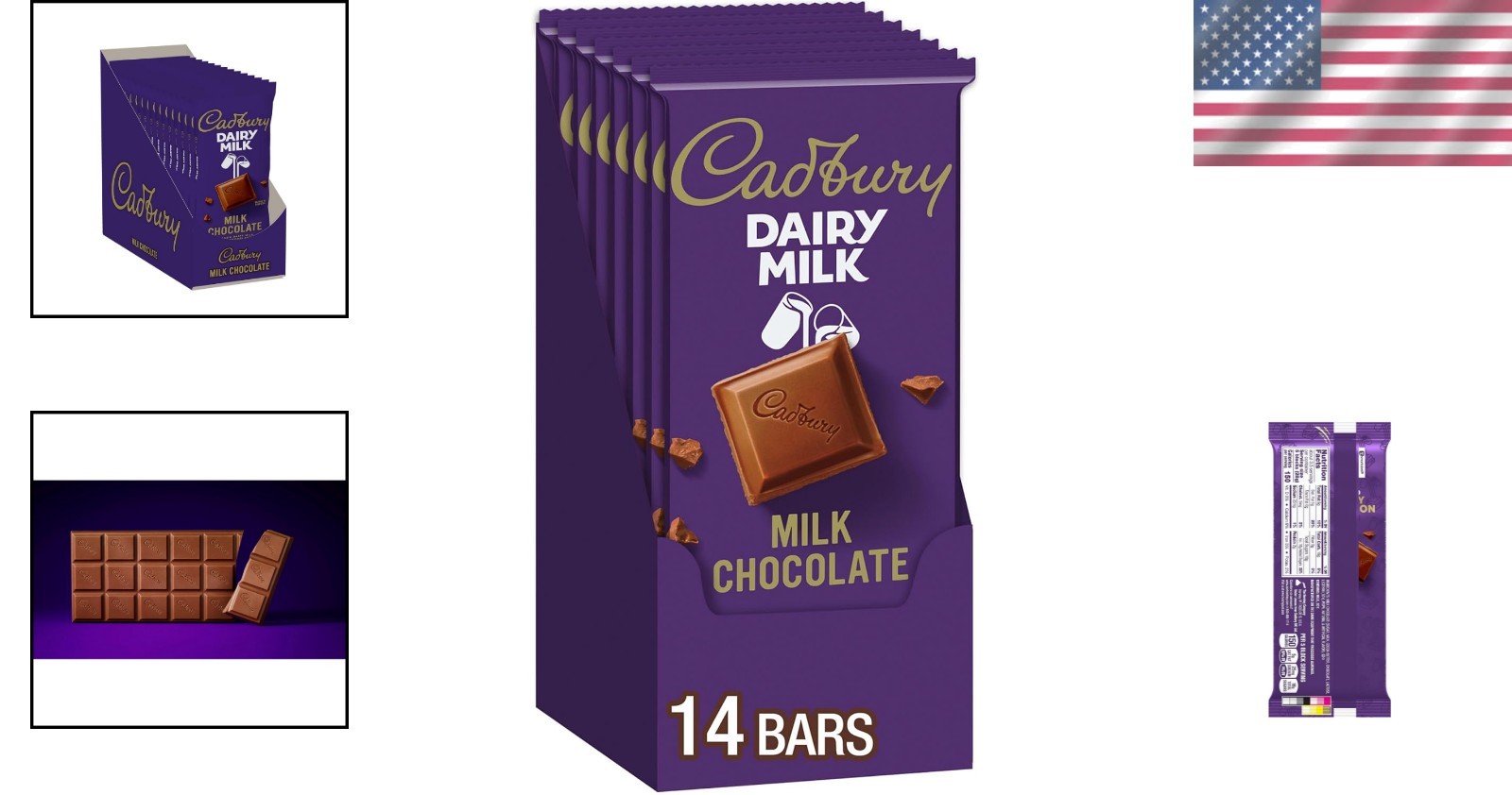 Deliciously Rich DAIRY MILK Milk Chocolate Bars – 3.5 oz x 14 Count Bulk Pack