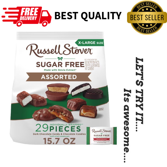 Russell Stover Sugar Free Assorted Chocolate Candy 15.7 oz Bag Sweet Treats