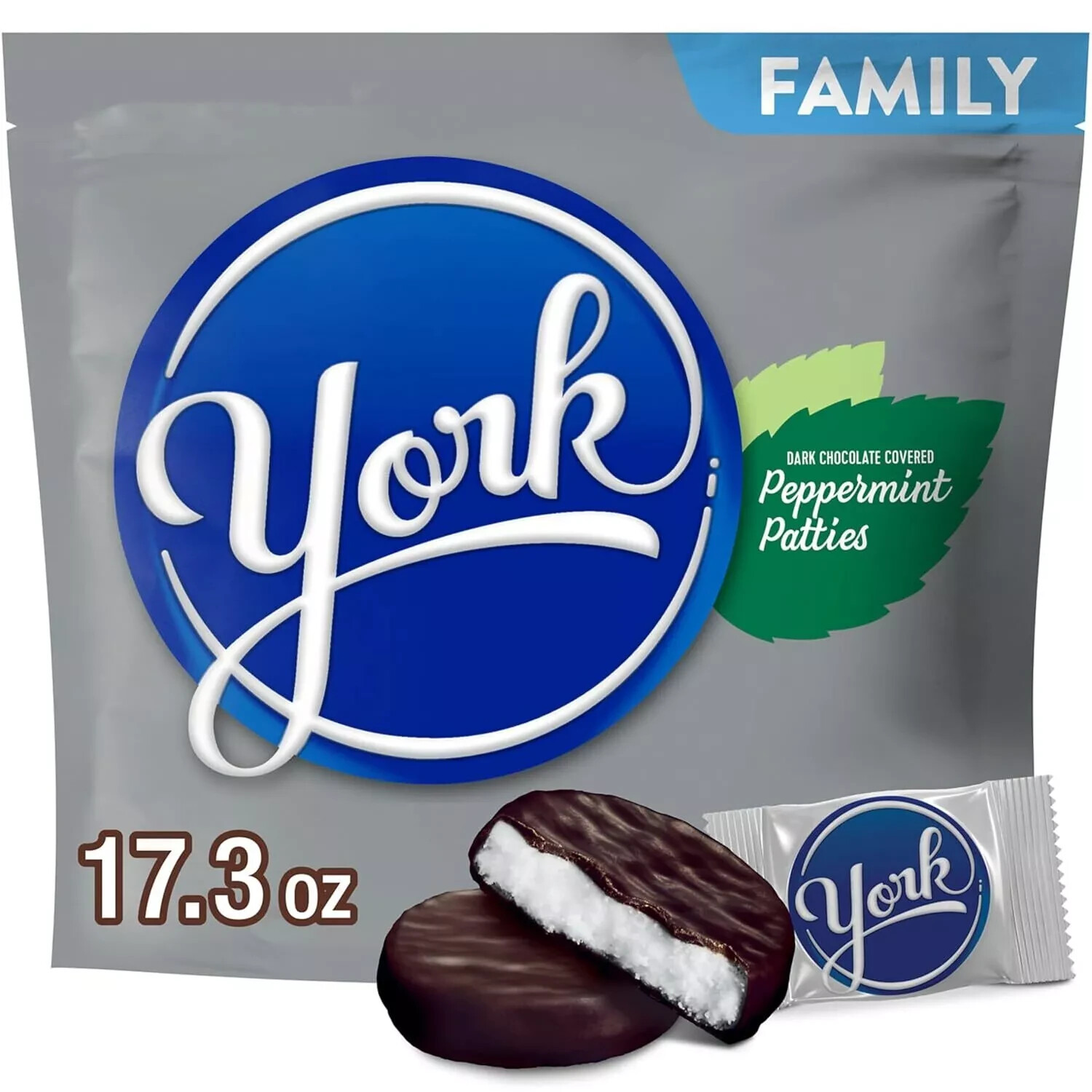 YORK Dark Chocolate Peppermint Patties, Candy Family Pack, 17.3 oz(FREE SHIPPING