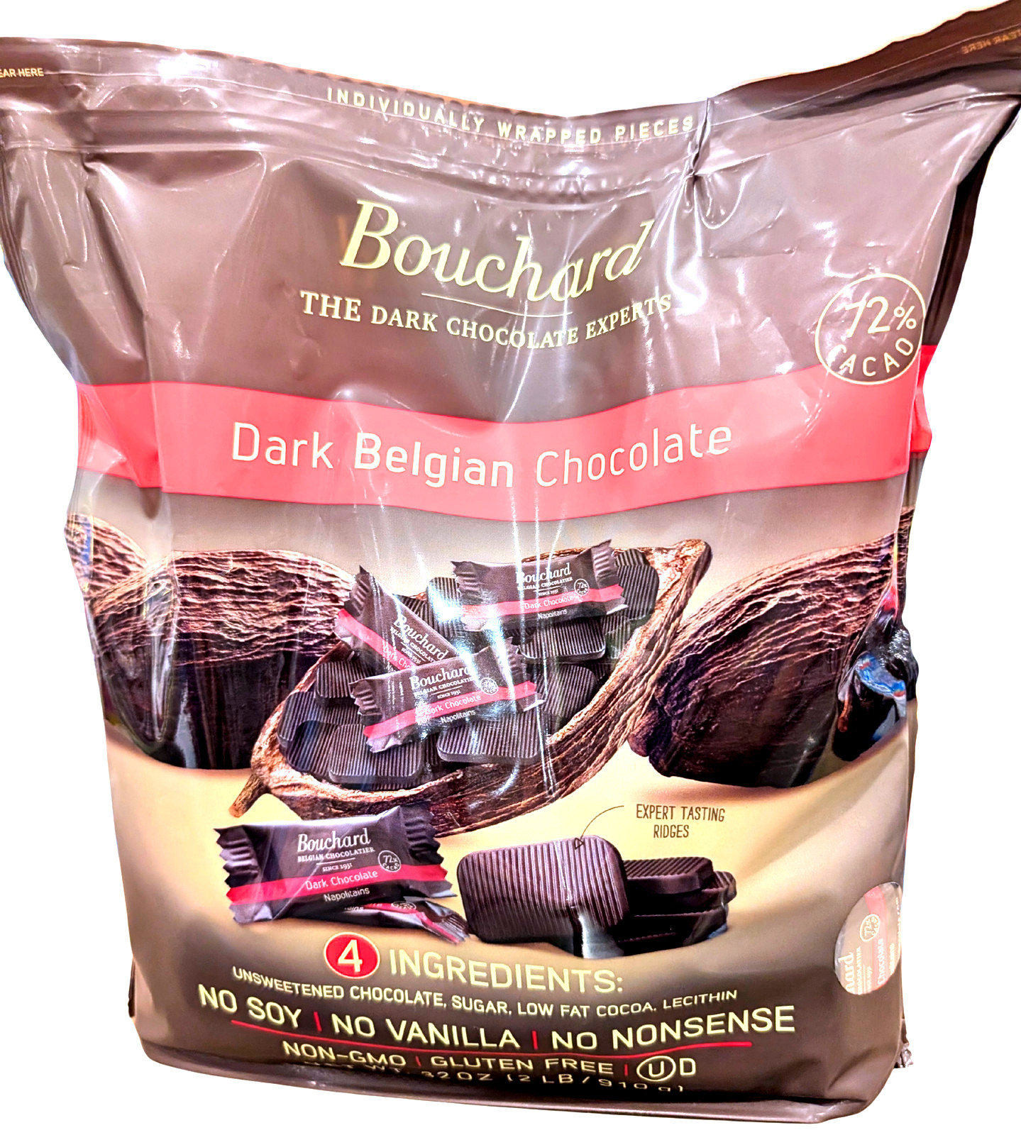 Bouchard Dark Belgian Chocolate 32 Ounce Bag EXP 08/2027