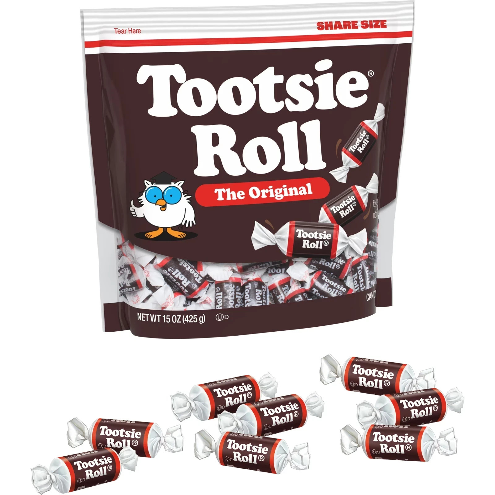 Tootsie Roll Midgees Chocolate Taffy – Gluten Free & Peanut Free, 15 oz Bag