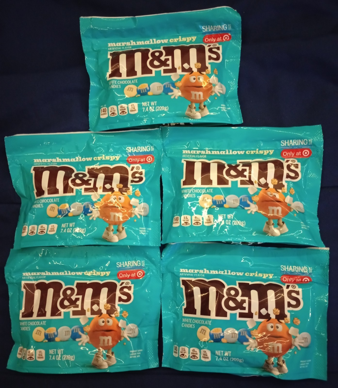 LOT of (5) LIMITED EDITION 7.4oz TARGET EXCLUSIVE M&Ms MARSHMALLOW CRISPY Bags