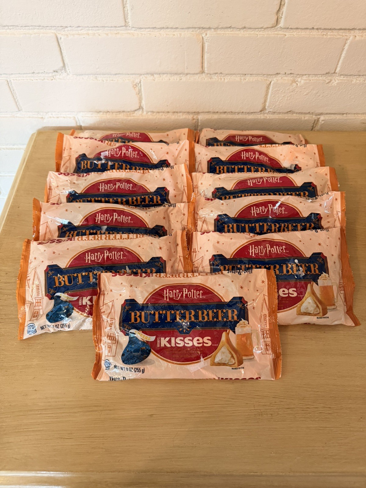 11 BAGS! 9 oz Hershey’s Kisses Butterbeer Harry Potter Chocolate BB 12/26