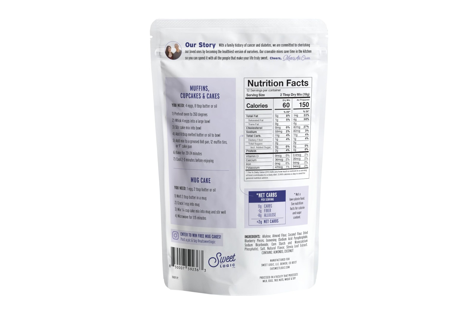 Keto Baking Mix – Blueberry Muffin – Gluten-Free – Dairy Free – Diabetic-Frie…