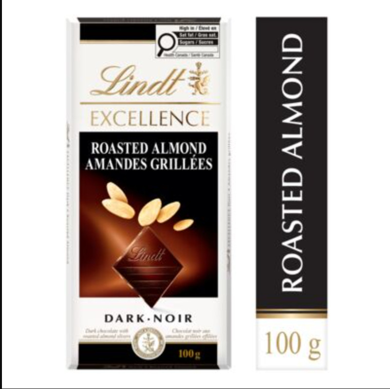 (12 pack)Lindt Excellence Chocolate Roasted Almond,3.5 OZ EACH