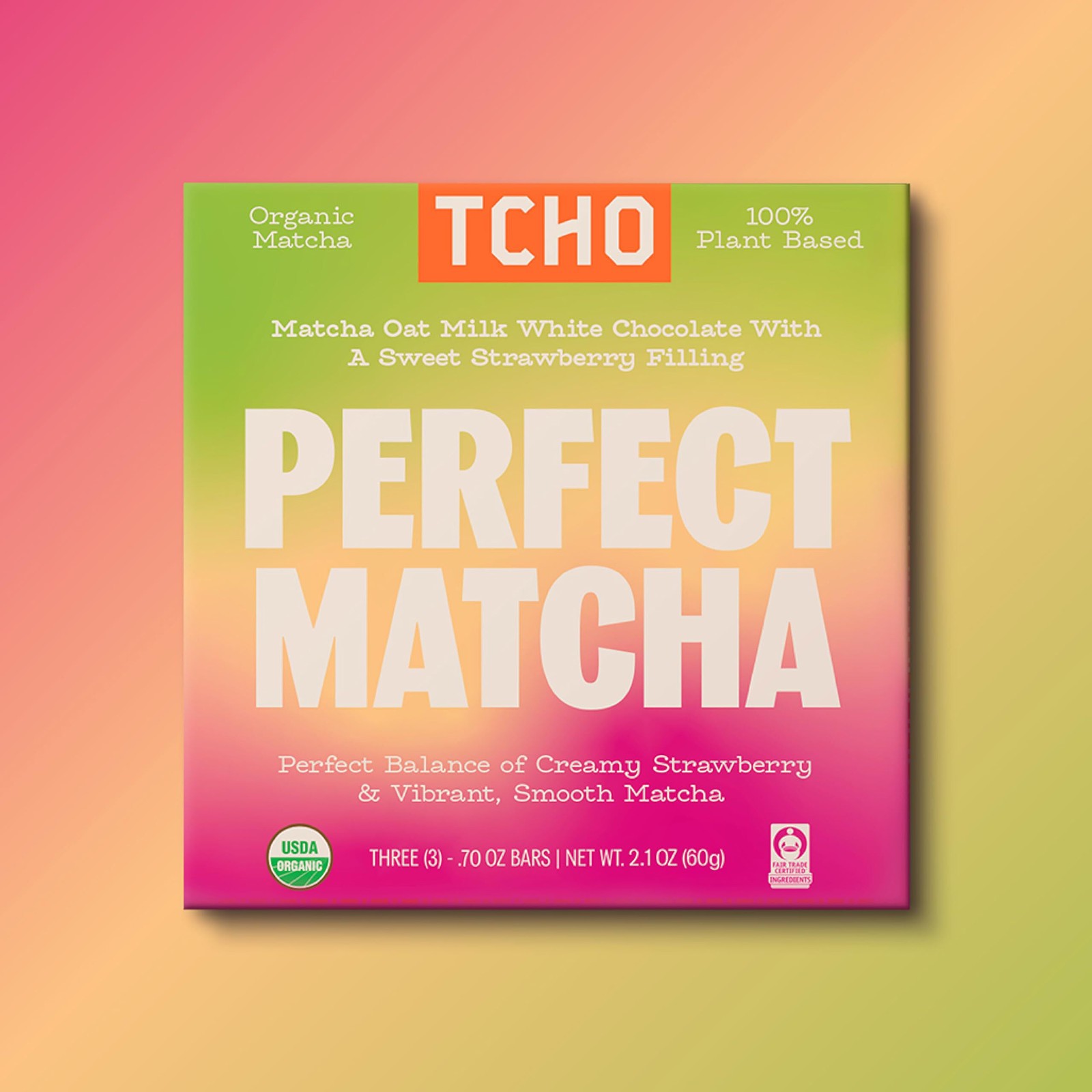 9/26 TCHO Perfect Matcha Chocolate Bar (10 pack) | Organic Oat-Milk White Chocol