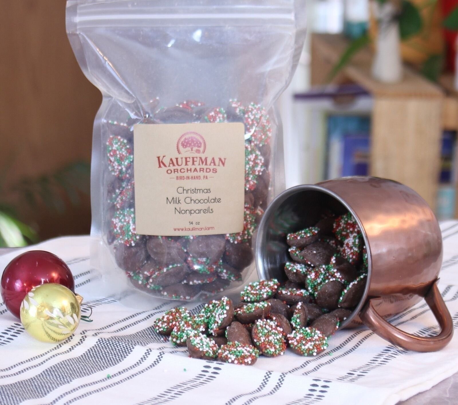 Kauffman Orchards Milk Chocolate Nonpareils Christmas Candy