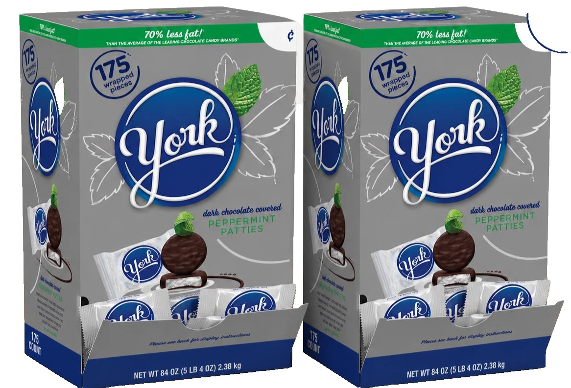 2 Pack York Peppermint Patties 175 Ct Individually Wrapped Mint Chocolate Candy