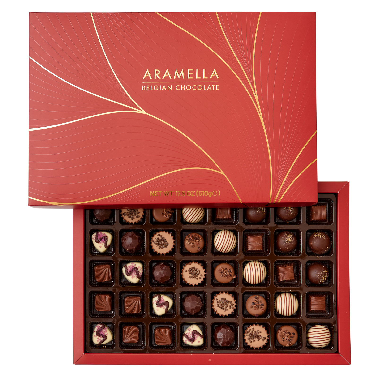 Aramella Belgian Chocolate Red Box w. Gift Bag (40 Pcs /500g/ 17.6oz)