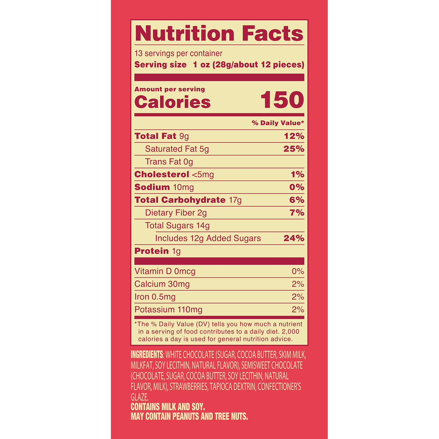 2 Packs Tru Fru Dark and White Chocolate Freeze-Dried Strawberries 13 oz Each