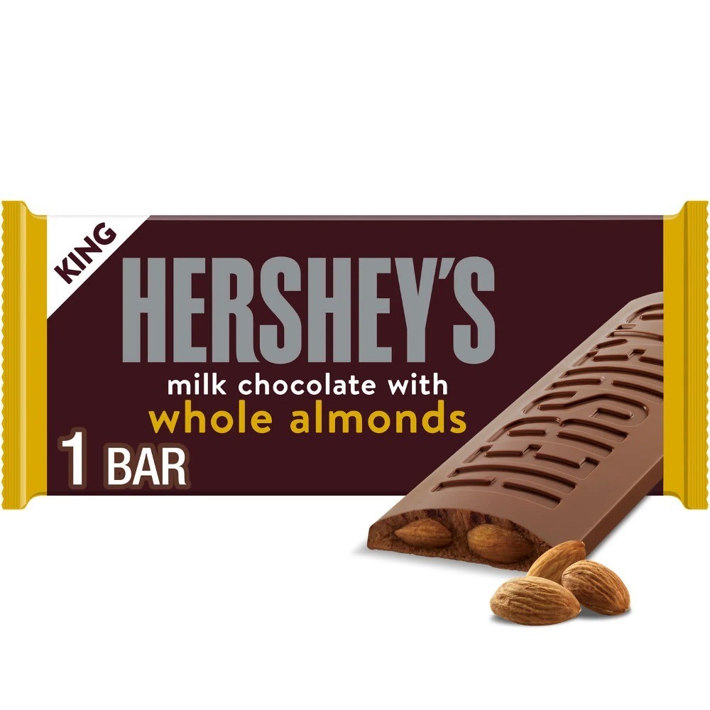(6 pack) Milk Chocolate with Whole Almonds King Size Candy, Bar 2.6 oz