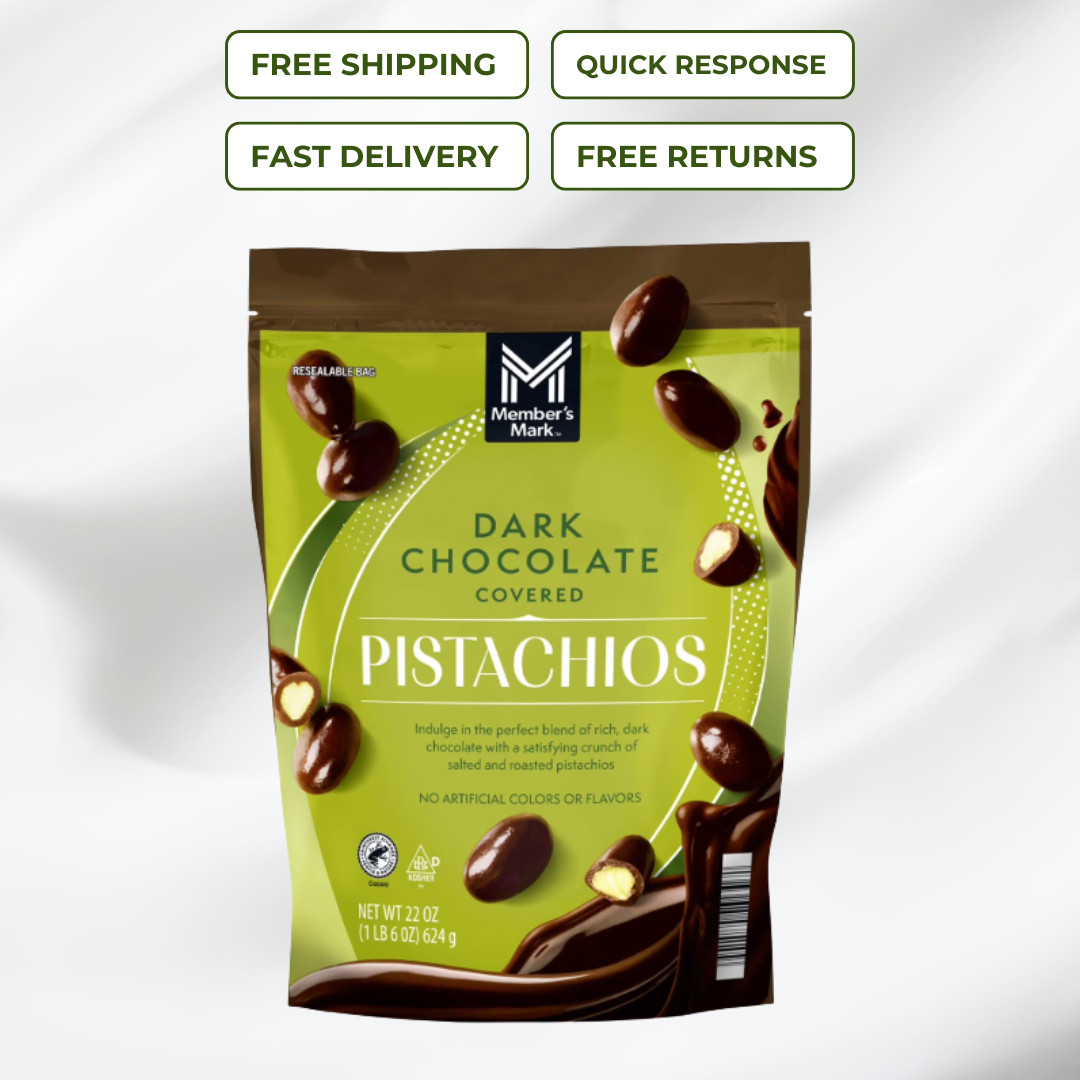 Members Mark Dark Chocolate Covered Roasted Pistachios 22 oz Free Shipping