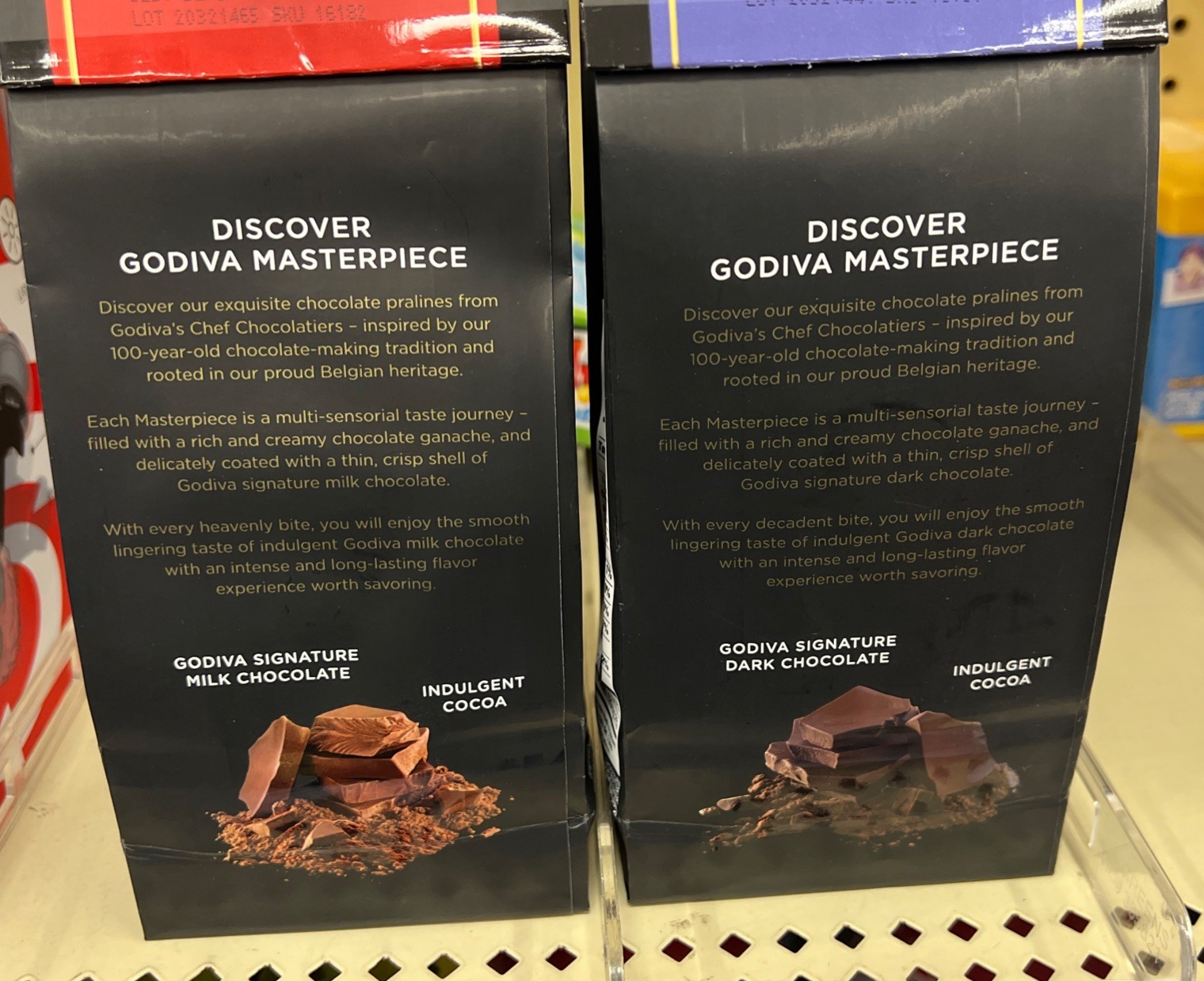 2- Bags Godiva chocolate 1- (Milk Chocolate) 1-(Dark Chocolate ) Ganache & Cocoa