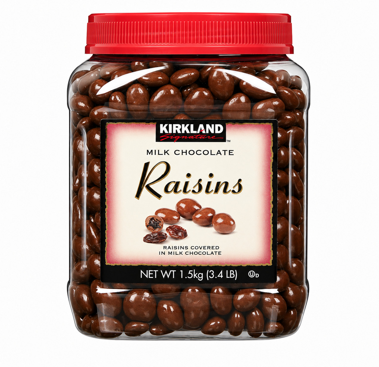 Kirkland Signature Milk Chocolate Raisins 54 Ounce Jar EXP 10/2026