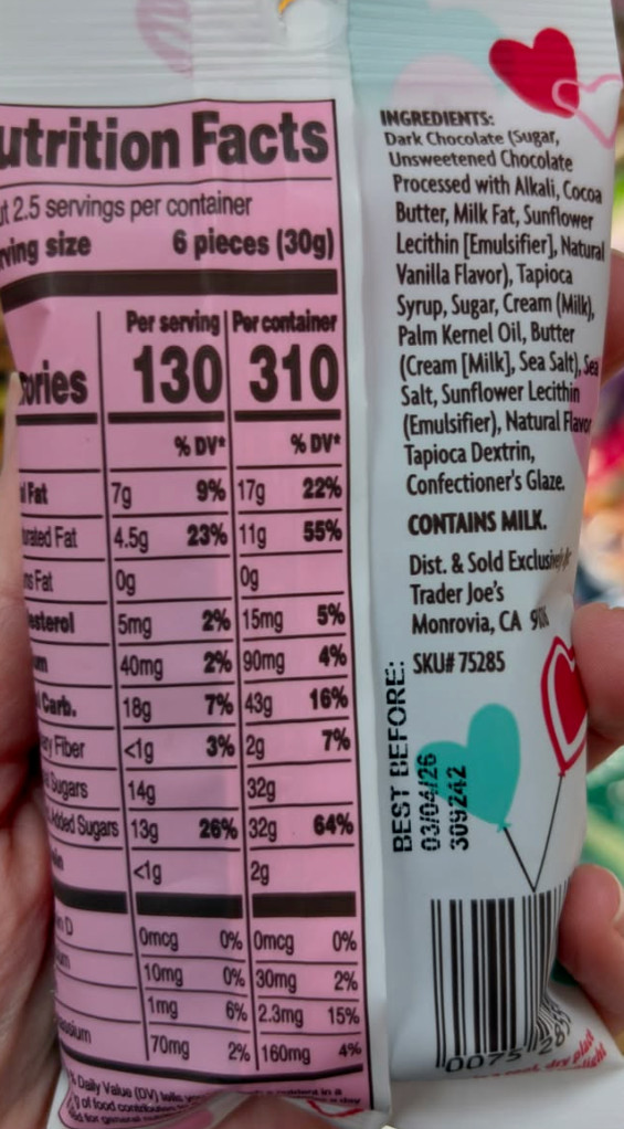 2 Pack Trader Joe’s 2.5 oz. Dark Chocolate CARAMEL HEARTS Love Gift RARE