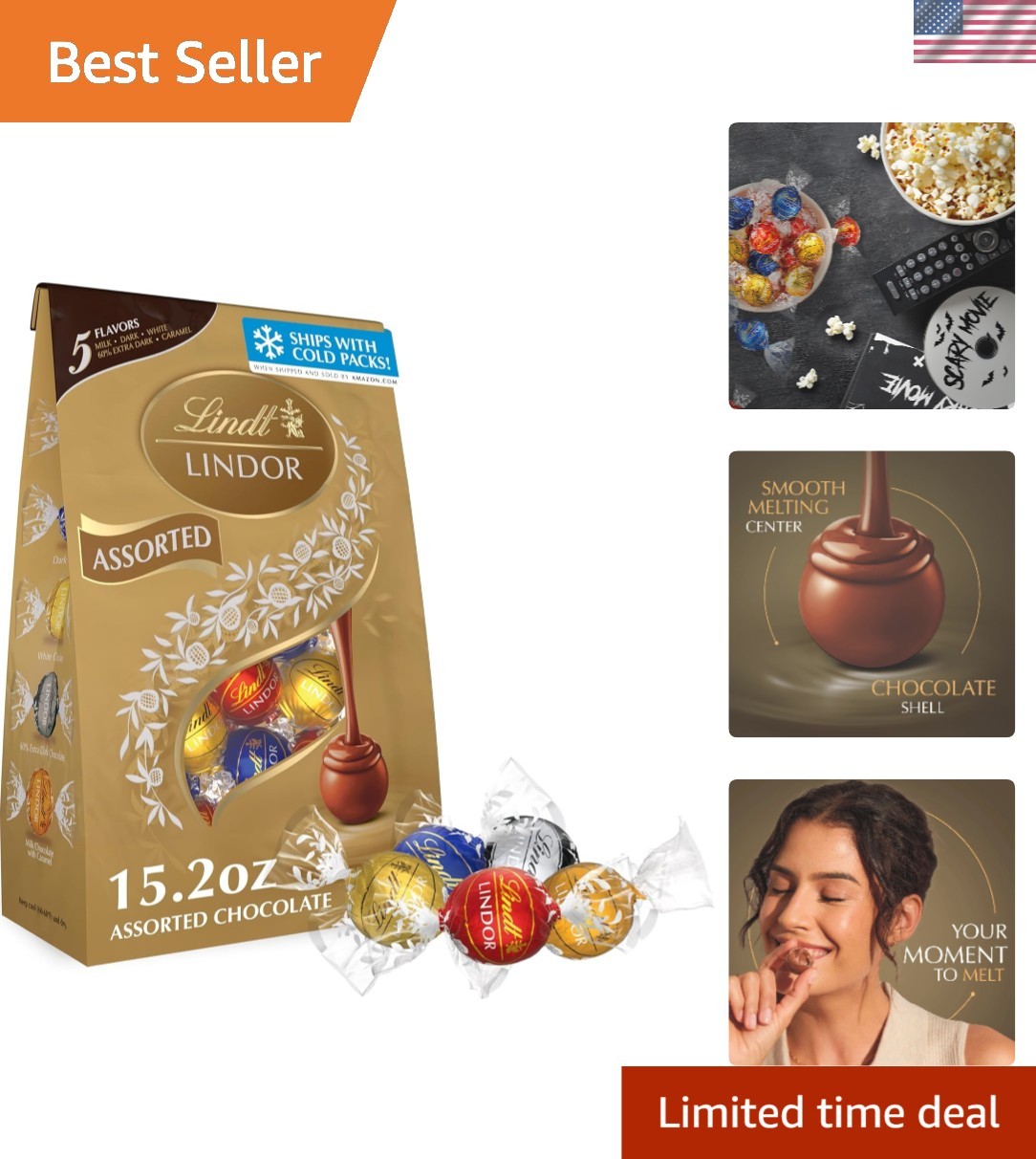 Assorted Chocolate Candy Truffles, Chocolate with Smooth, Melting Truffle Cen…