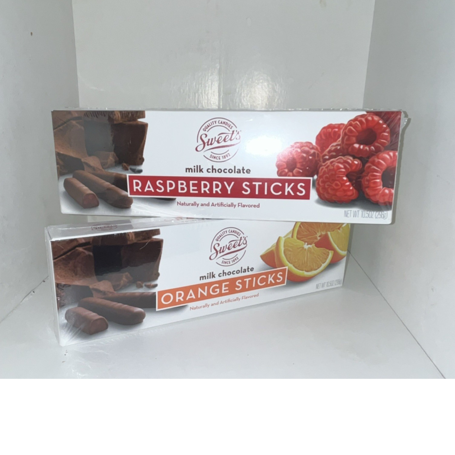 Sweet’s Milk Chocolate Orange or Raspberry Sticks Assortment, Kosher, 10.5 oz