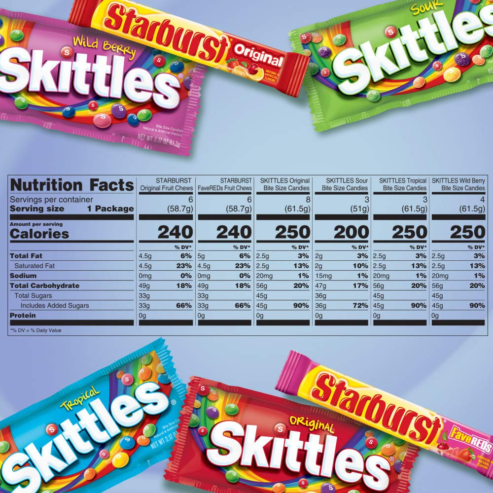 & STARBURST Variety Pack Full Size Chewy Candy Assortment, 62.79 Oz, 30 Count
